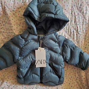 Zara toddler quilted blue puffer jacket 9-12 months brand new with tags.